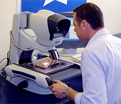 Technician using a Hawk measurement system