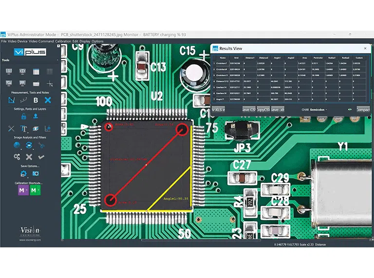 ViPlus-screen-pcb-768×572 Four users in a row using EVO-Cam II digital microscope inspecting plastic samples