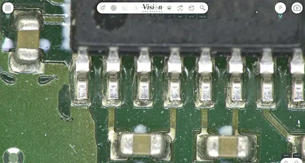 AURA-SS-Electronics-600×321 PCB board under magnification