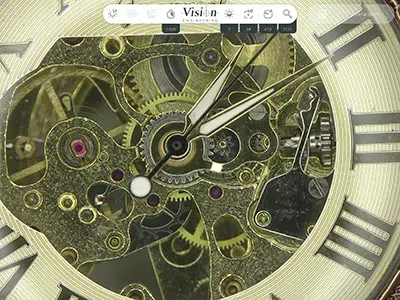 17x magnification of a watch