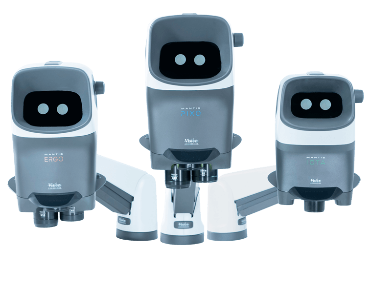 Mantis 3rd Gen family callout 758×592 tiny Mantis 3rd Gen stereo microscope family, PIXO, ERGO and IOTA